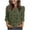 Army Green, variant on Lace 3/4 Sleeve Blouse for Women Hollow Out Crew Neck Casual Dressy Tops Work Shirt,XXL,Army Green