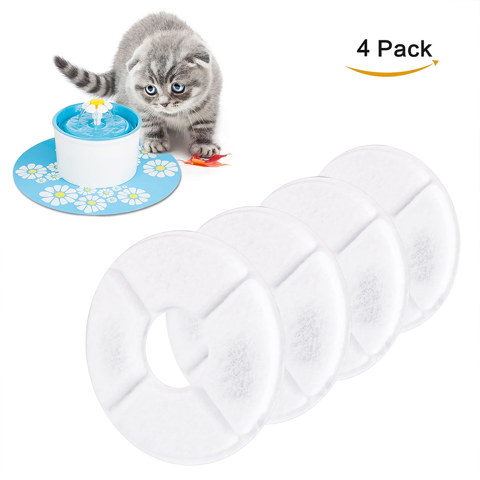 Pet Automatic Drinking Water Flower Dispenser Filters Replacement Best Fountain Filters for Dogs and Cats Activated Carbon Water Dispenser Filters 4 Pack Cat Water Fountain Filters