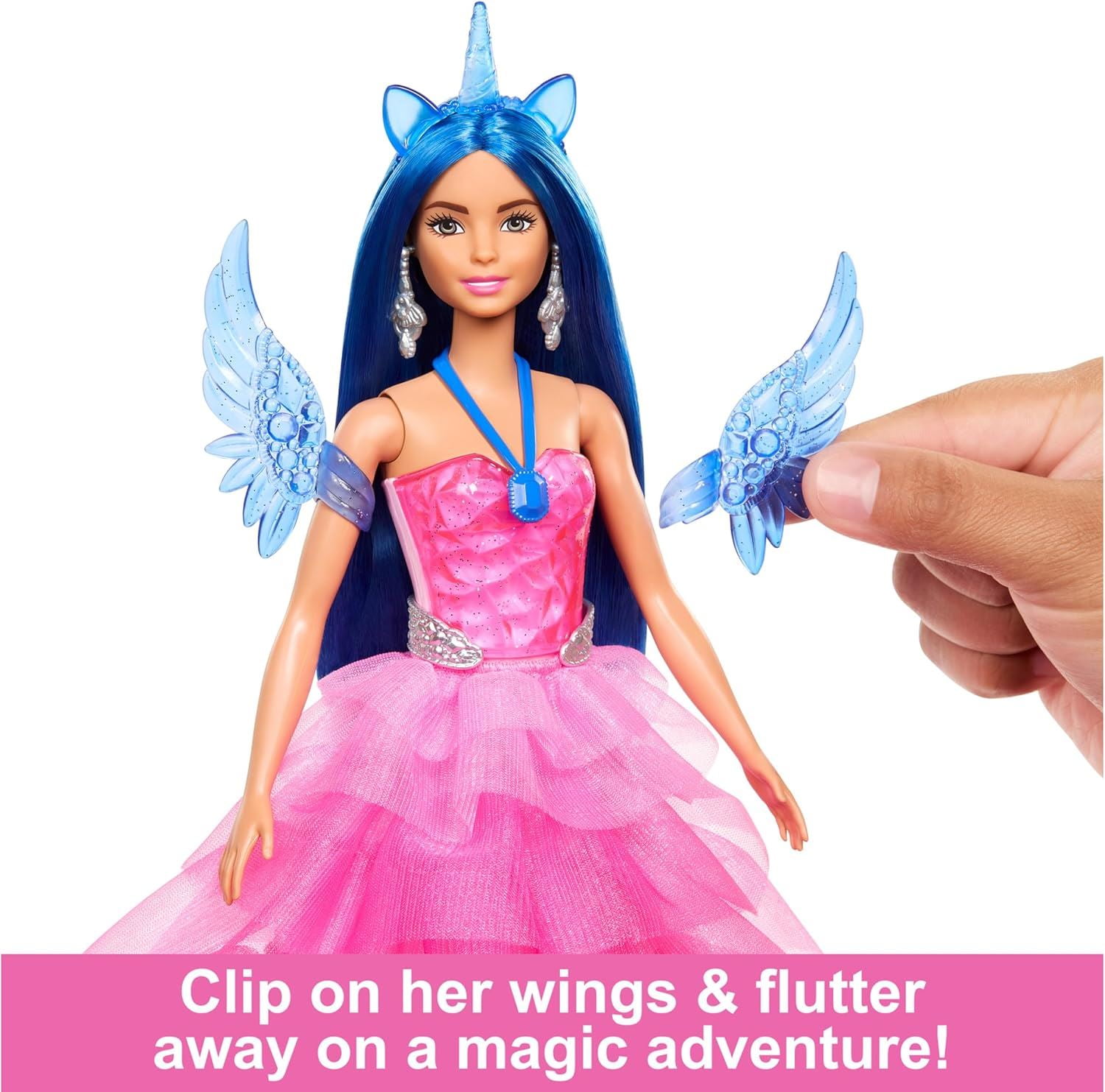 Mattel Barbie 65 Barbie Doll with Alicorn, Blue/Pink