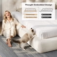 thumbnail image 5 of EnHomee Cloud Upholstered Bed Frame Queen Size Boucle Platform Bed Frame with Button Design Headboard & Round Corner & Extra Pillow,Beige, 5 of 8