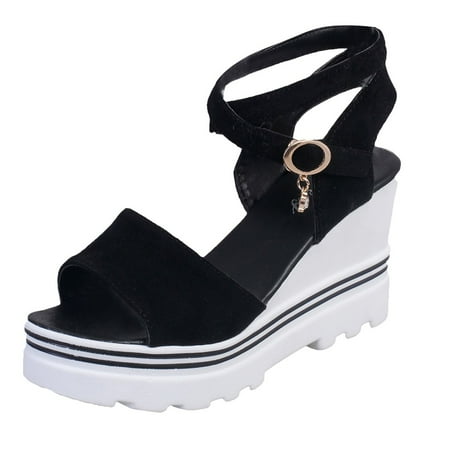 

ZAROYEAX Fashion Women Summer Pumps Platform Sandals Roman Wedges Casual Peep Toe Sandals