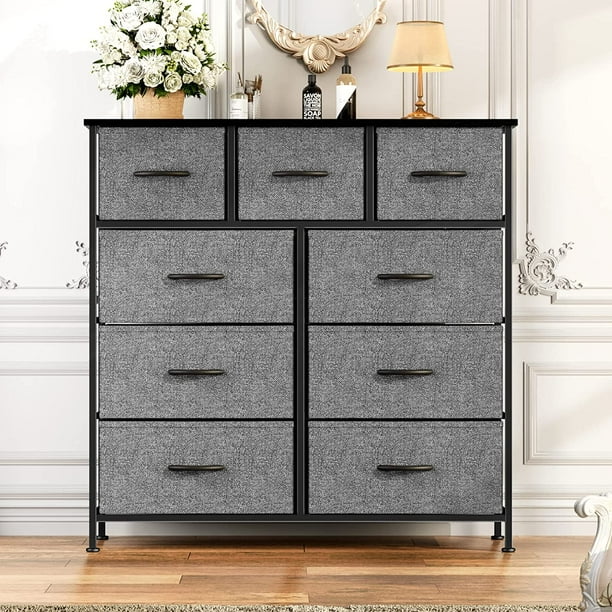 ZUNMOS Fabric Dresser for Bedroom 9 Drawer, Grey ZUNMOS Fabric Dresser for Bedroom 9 Drawer, Grey - Image 5