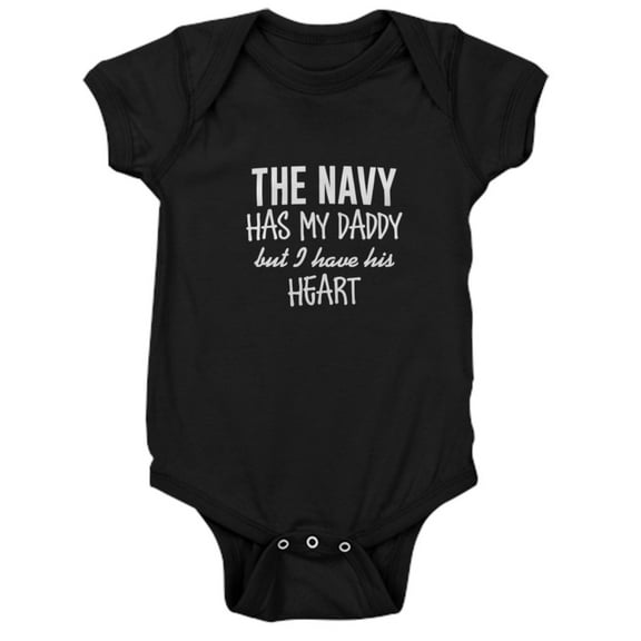 CafePress - Navy Daddy's Heart - Cute Infant Bodysuit Baby Romper
