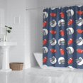 thumbnail image 2 of Blue Football Helmets and Balls Pattern Shower Curtain 84"x72" ,Bathroom Decorative Shower Curtains Set with 12 Hooks,Modern Waterproof Washable Shower Curtain, 2 of 6