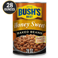 (4 pack) Bush's Honey Sweet Baked Beans, Canned Beans, 28 oz Can
