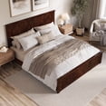 thumbnail image 4 of Naples King Wood Low Profile Platform Bed with Matching Footboard in Walnut, 4 of 13