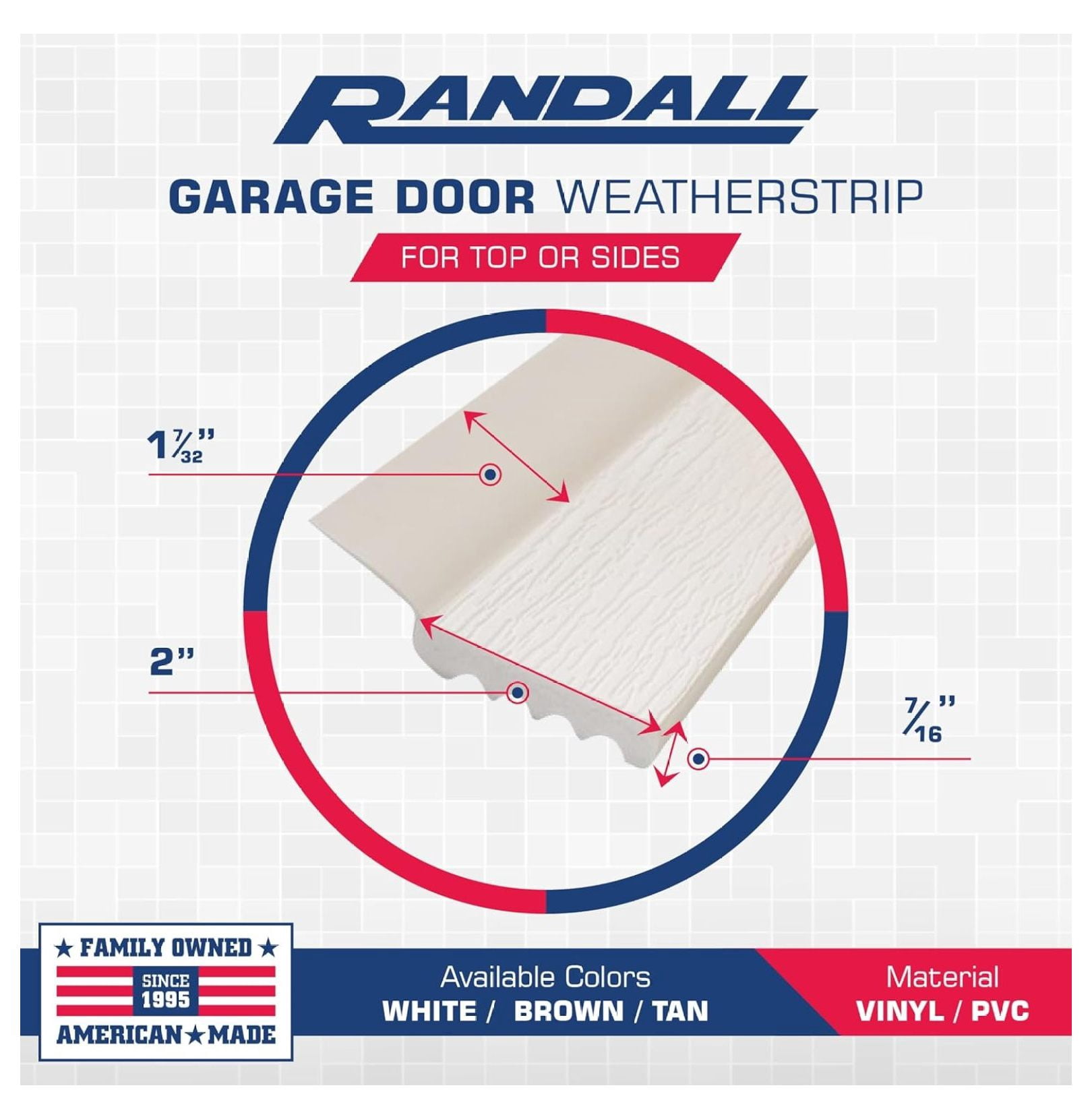 7-Foot Vinyl Uniflex Vinyl Garage Seal for Top and Sides (Bright White)