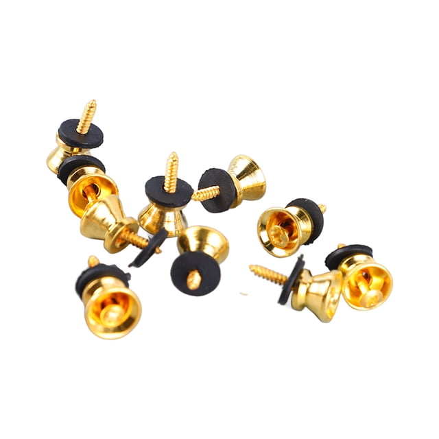 10PCS Guitar Strap Lock Buttons, Mushroom Style Metal End Pins With Screw For Electric Guitar Bass Ukulele