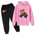 thumbnail image 5 of Conjunto de sudaderas con capucha para niños y niñas, sudaderas con capucha de dibujos animados y pantalones largos, traje de 2 piezas, conjuntos para niños, ropa de Blaze y los Monster Machines, 5 of 5