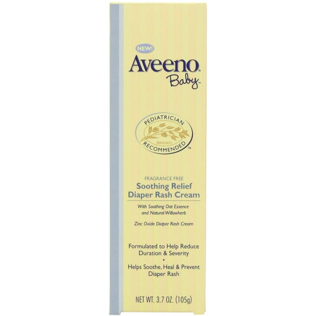 Aveeno Baby Diaper Rash Cream, Fragrance Free, 3.7Ounce Tube