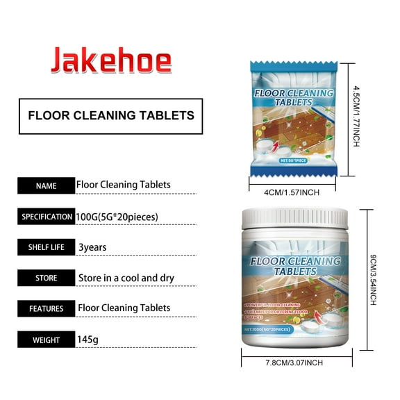 Colorful 100-Pack Floor Cleaning Tablets, Dissolvable Pods For Mopping Tile Laminate Wood Floors, Effervescent Cleaner