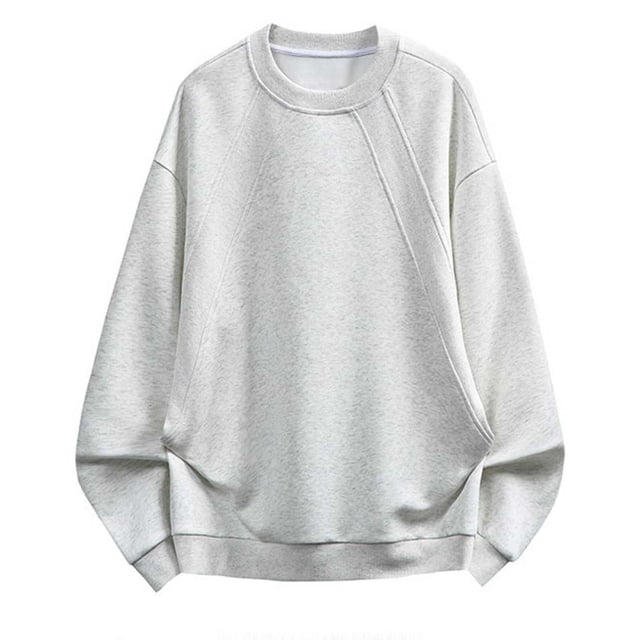 Blusas y camisas de manga larga con cuello redondo para hombre, estilo casual, de color liso, con cordón ajustable, sudaderas con capucha de manga larga, blusa de poliéster para hombre
