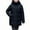 Black, variant on HAPIMO Women Quilted Coat Midi Length Long Sleeve Puffer Jacket Solid Detachable Hooded Padded Coats Thick Warm Winter Outerwear Pockets Button Cotton Black L