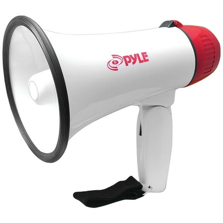 Pyle Megaphone Speaker PA Bullhorn - Built-in Siren - 20 Watt Adjustable Volume Control & 800 Yard Range - Ideal for Football, Soccer, Baseball, Cheerleading Fans, Coaches & Safety Drills - PMP20