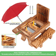 thumbnail image 3 of Urban Deco Squirrel Feeder Picnic Table with Umbrella, Wooden Squirrel Feeders for Outside with Corn Cobs, Cute Chipmunk Feeder with Solid Structure for Squirrel Gift (Red), 3 of 5