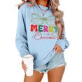 thumbnail image 2 of Wutalume Women's Casual Character Print Round Neck Long Sleeve Sweatshirt, Comfortable Loose Fit for Stylish and Relaxed Wear,for Home, Work, or Outdoor Activities,Light Blue 2XL, 2 of 3