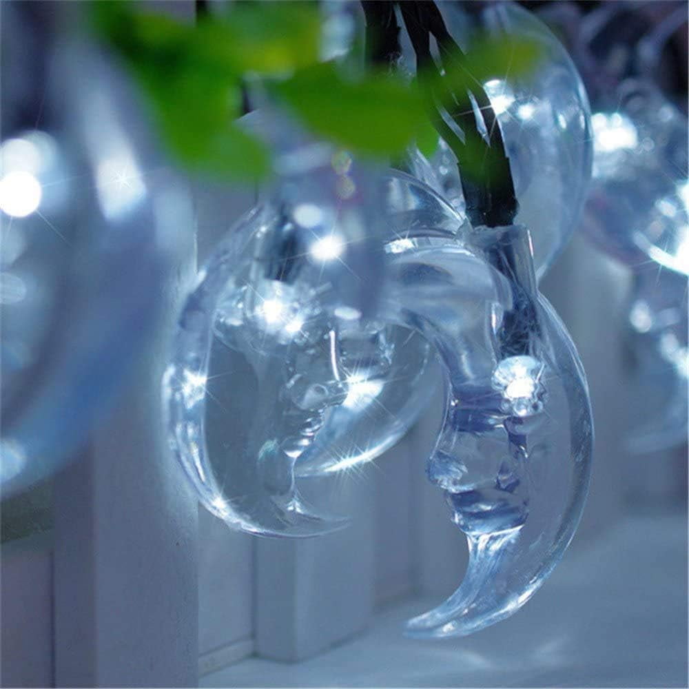 Outdoor Garden Solar String Lights, 4.8M 20LED Solar Moon Lights Moon Fairy Lights String Lights Waterproof with 8 Mode