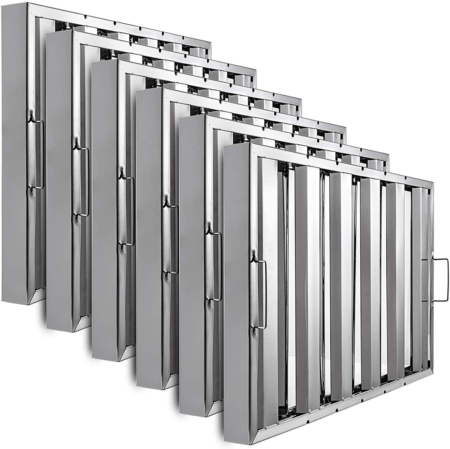 VEVOR Set of 6 Restaurant Hood Filter 24.5 x 15.5 Inch 430 Stainless