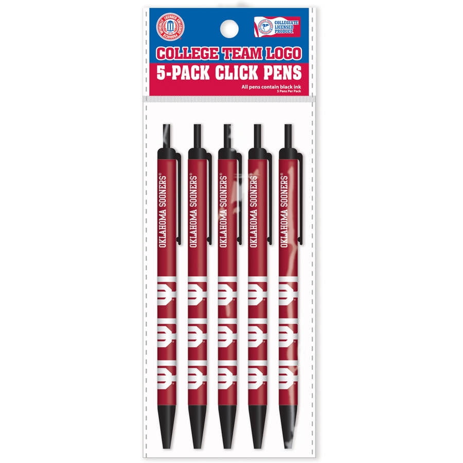 5 Pack NCAA Team Color Retractable Click Pens 
