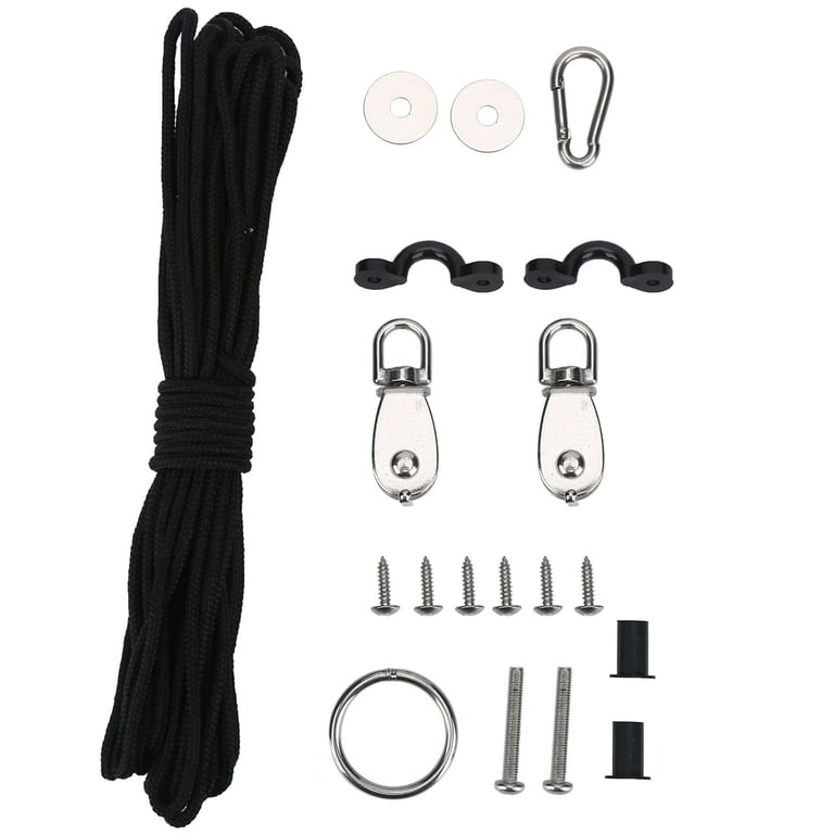 EZSPTO Stable Kayak Canoe Anchor Trolley Kit System with Pulley