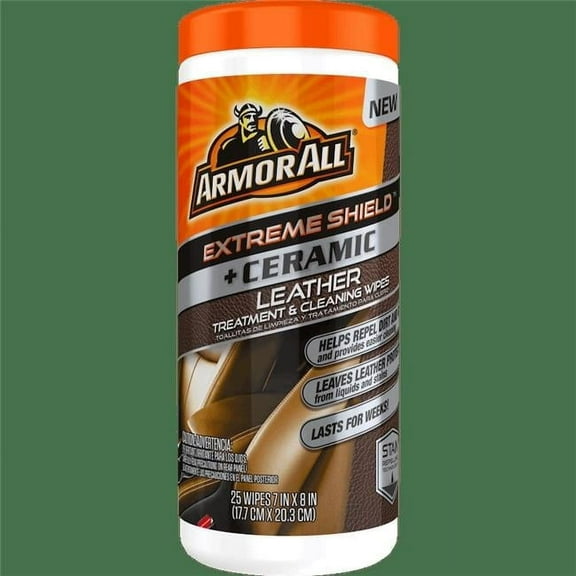 Extreme Shield Ceramic Leather Treatment & Cleaning Wipes, 25 Count