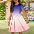 thumbnail image 2 of Girls 2025 Summer Dresses Short Sleeve Dress with Pockets Casual Summer Sundress Soft and Comfortable for Daily Wear ,Sie:110, 2 of 7