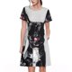thumbnail image 1 of Easygdp Cool French Bulldog Wine para Vestido Transpirable de Mujer, Vestido Suelto de Manga Corta con Pliegues y Bolsillos para el Verano, 1 of 6