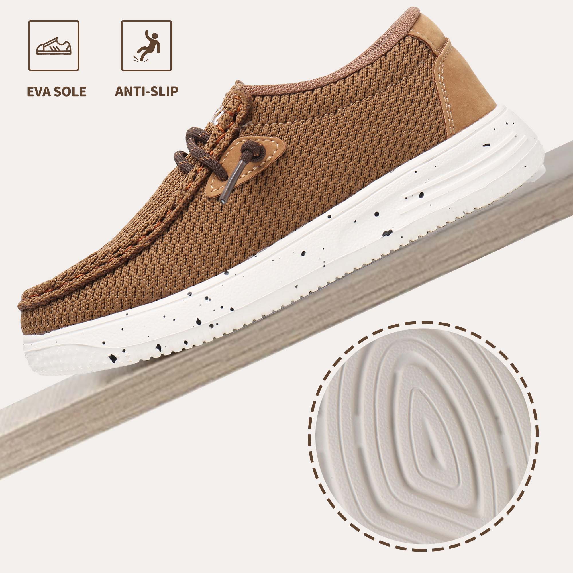 Apakowa Kids Slip-On Casual Loafers, Brown photo 3