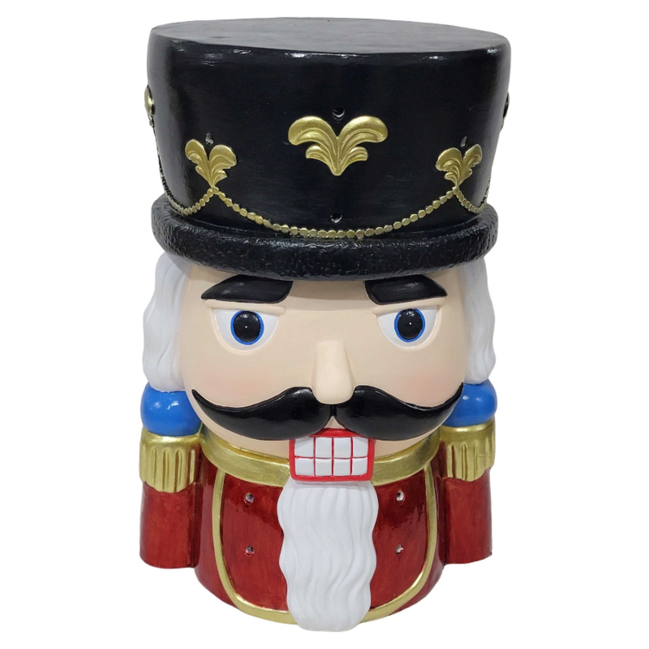 Noble House Nutcracker Stool, Cute Animal Side Table Decor, Outdoor Creative Figurine Seat for Patio, Garden, Multicolor