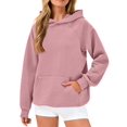 thumbnail image 1 of Womens Oversized Hoodies Waffle Sweatshirts Fall Fashion Pullover Sweaters Winter Clothes Pink M, 1 of 9
