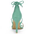 thumbnail image 3 of Sandalias con cordones de tacón Alto de Estilete Allegra K Mujer Verde Turquesa 35, 3 of 5