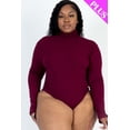 thumbnail image 5 of Turtle Neck Long Sleeve Bodysuit in Plus Size Ribbed Fabric, 5 of 11