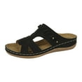thumbnail image 4 of Dakaela Women's Arch Support Wedges Sandals Slip on Platform Beach Slides Memory Foam Recovery Shoes, 4 of 5