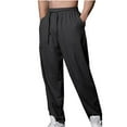 thumbnail image 1 of Puntoco Pantalones casuales largos para hombre Pantalones para hombre Pantalones holgados de playa hawaianos de ocio Pantalones holgados con cintura elástica y cordón, 1 of 3