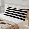 thumbnail image 4 of Black Striped Body Pillow Covers, Modern Simple Monochrome Geometric White Soft Throw Pillow Cases with Invisible Zipper, Decorative Pillowcase Pillows Protectors for Sofa Bed Couchair 20"x54", 4 of 9