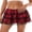 Red, variant on Women Mini Skirt, Vintage Elastic Waist Lace Skirt Patchwork Summer Layered Skirt for Casual Daily