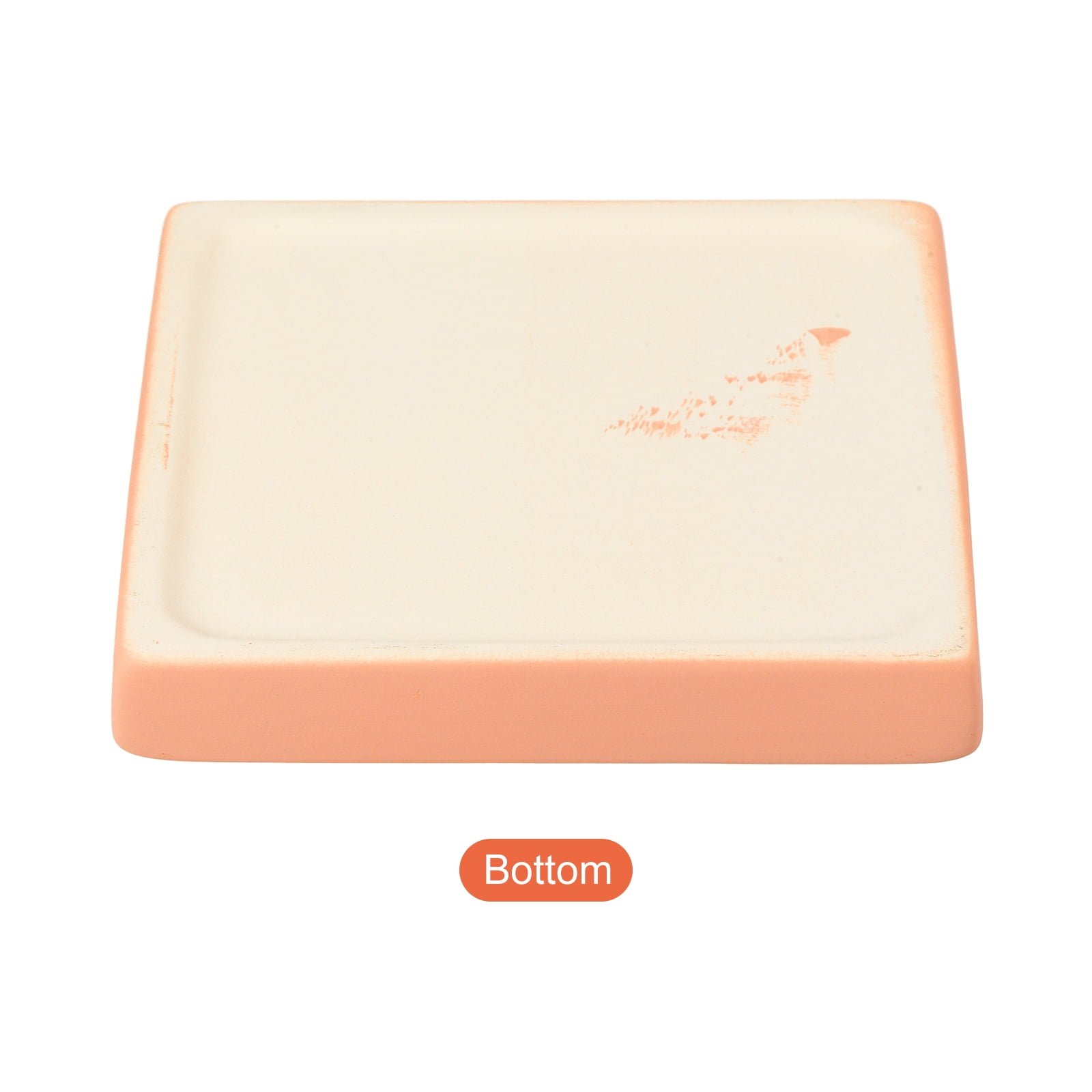 Unique Bargains Ceramic Square Planter Saucer Flower Drip Tray Coaster, 2 Pack Orange 5"
