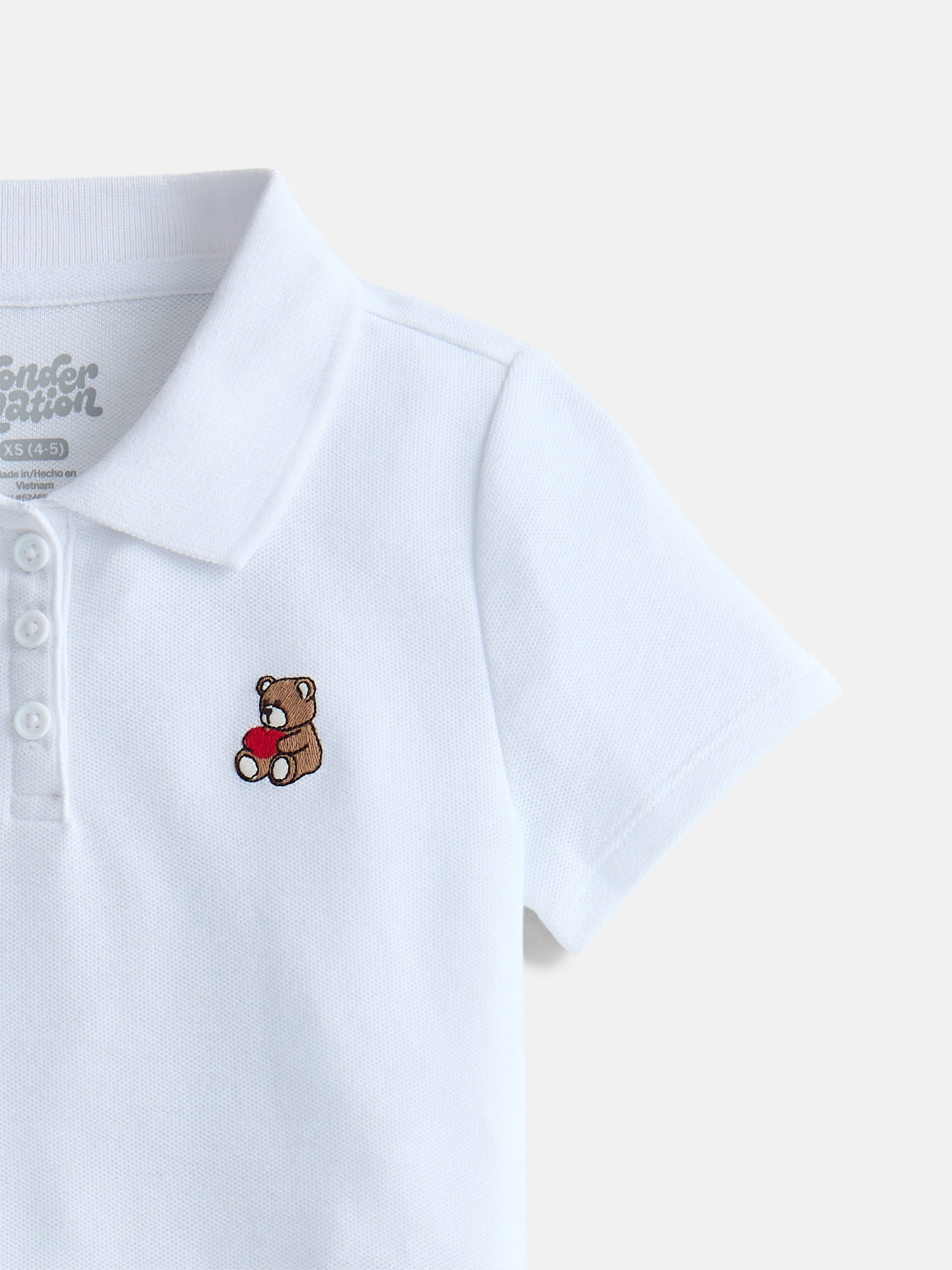 Wonder Nation Girls Peplum Polo Shirt with Short Sleeves, Sizes 4-18 & Plus