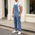 thumbnail image 6 of VBVC Men's Adjustable Denim Bib Overalls with Pockets , Casual Workwear Jean Overalls For Men, Sky Blue , S-3XL, 6 of 8