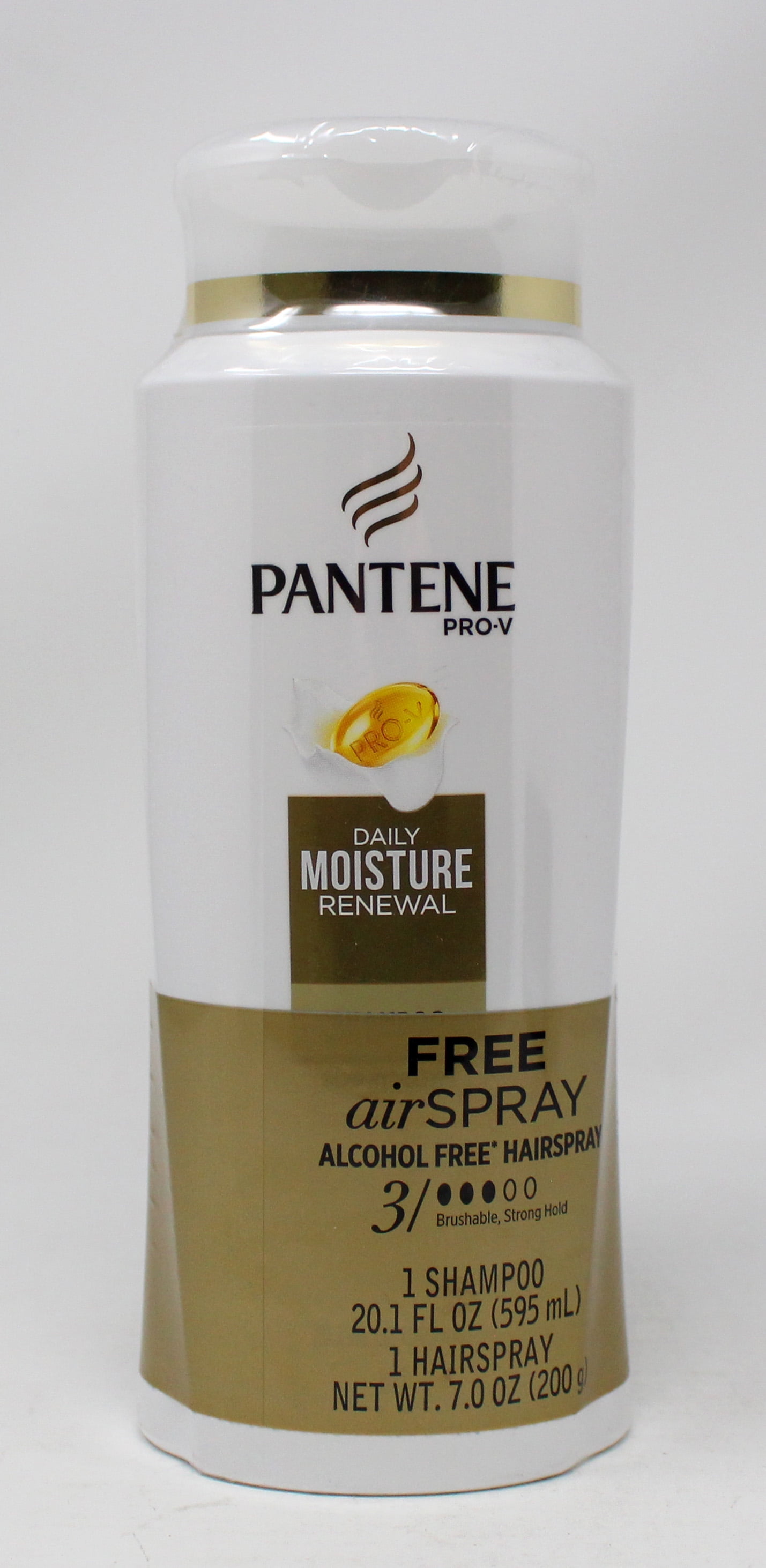 Pantene Pro-V Daily Moisture Renewal Shampoo 20.1 Oz and Air Spray 3 Dot Hair Spray 7 Ounce