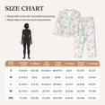 thumbnail image 3 of KLL Colorful Butterfly Print Women's Long Sleeve Pajamas with Pants Sleepwear Loungewear 2 Set-Large, 3 of 7