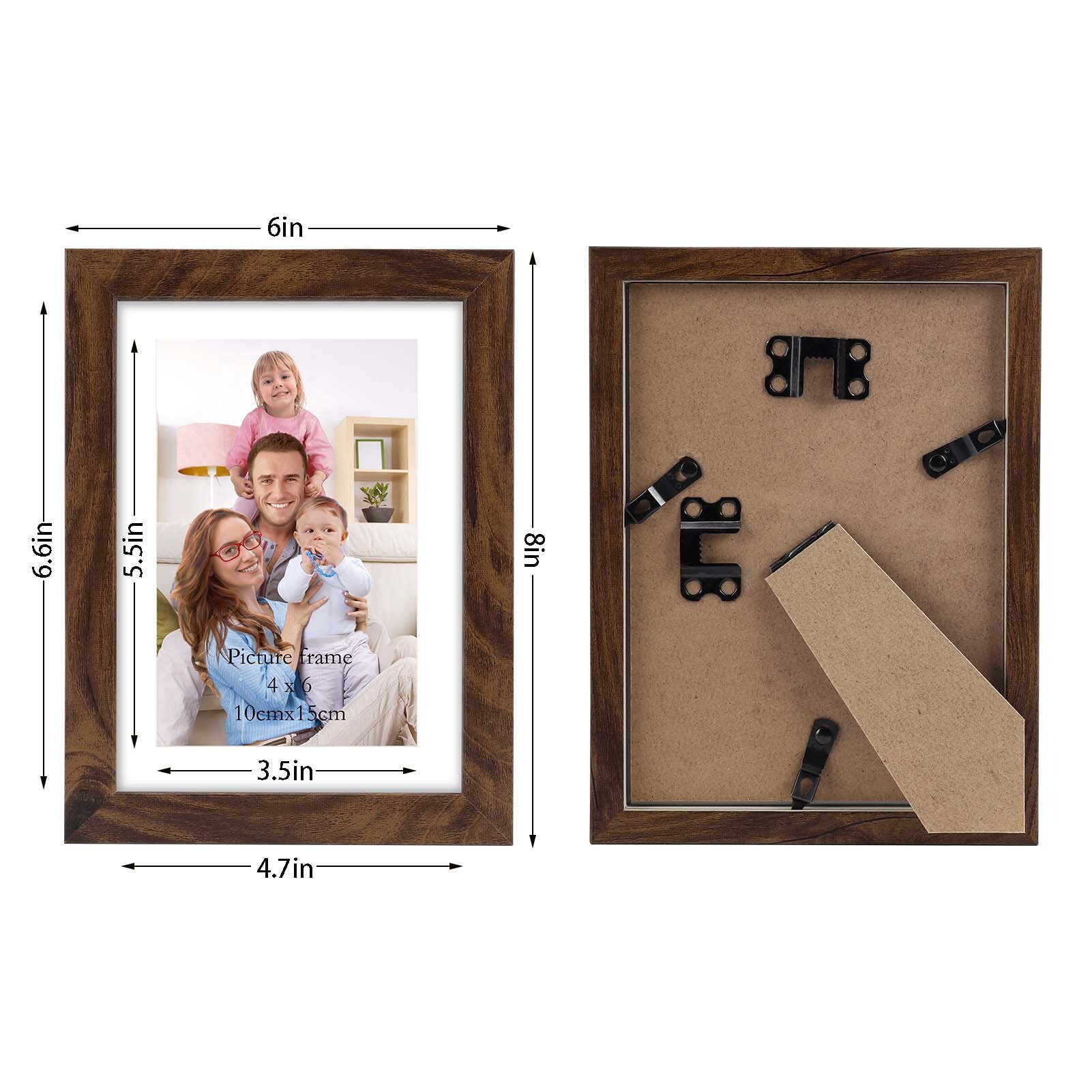5x7 Picture Frames Set of 4 - Multi-Color