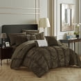 thumbnail image 5 of 10 Piece Voni Pinch Pleated, ruffled and pleated complete Bed In a Bag Comforter Set Sheets set and Decorative pillows, 5 of 6