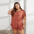 thumbnail image 2 of FLMEI Women’s Short Sleeve Pajama Sets Plus Size Top with Shorts Soft Cute Lounge & Sleepwear L-5XL, 2 of 8