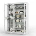 thumbnail image 5 of 100% Solid Wood 48.5" Pantry China Cabinet with Clear Glass Doors and Adjustable Shelves, 5 of 6