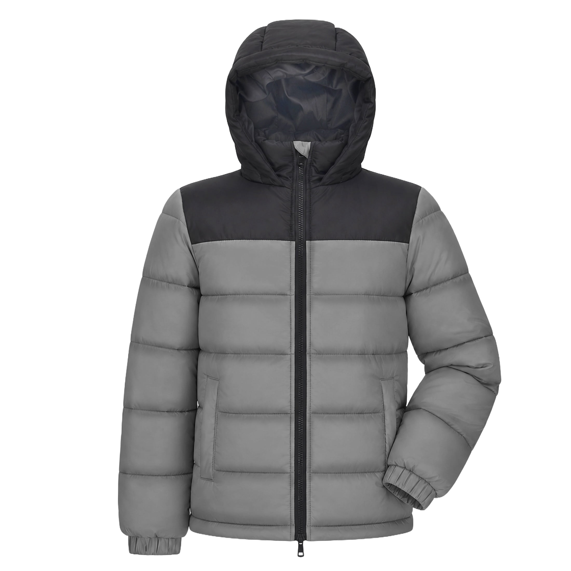 Trailmaker (10 Pack) Boys Kids Hooded Water Resistant Insulated Puffer Jackets, Midweight with Pockets, Cinched Cuffs, Two-Way Zippers (10 Pack, Assorted Colors)