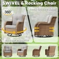 thumbnail image 4 of Gymojoy Outdoor Yellow Wicker Rattan Outdoor Patio 360° Swivel Rocking Glider Chair Set of 4 with High Back and Thick Cushions for Garden, Poolside, Backyard, 4 of 6
