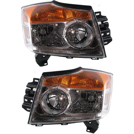 Headlights Headlamps Set For 2008-2015 Nissan Armada Left and Right Pair