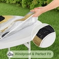 thumbnail image 5 of Black White Gold Marble Pattern Round Fitted Tablecloth with Elastic Edge,Dining Table Cover Waterproof,Outdoor Round Tablecloth for Camping,Dining,Indoor and Outdoor, 5 of 7
