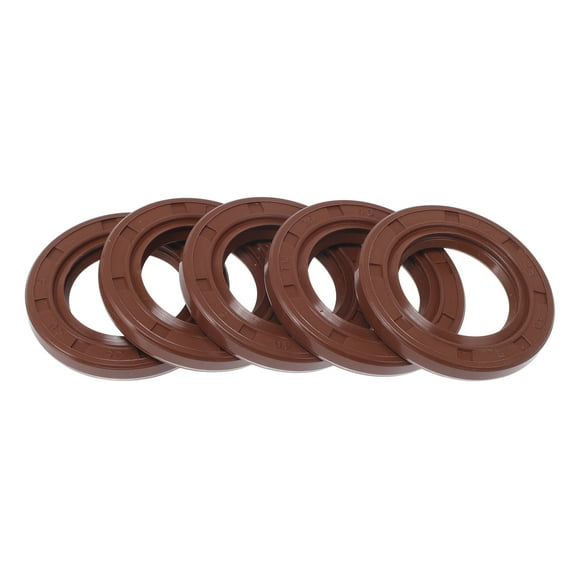 Sellos de Aceite Universales TC Doble Labio con Resorte de Acero 25x40x5mm Alta Presión Caucho FKM Marrón 5 Pcs